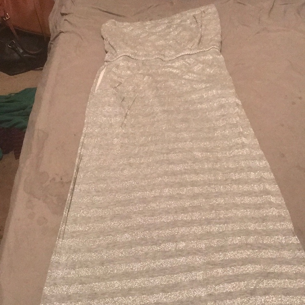 J Crew silver maxi dress